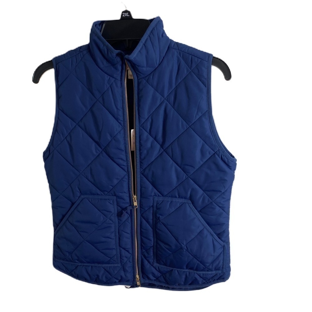 J.Crew Quilted Blue Vest NEW XS Women’s